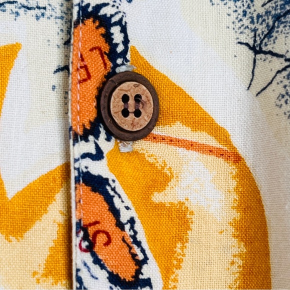 Colo Wear Hawaiian Classics Shirt Short Sleeve Button Down Yellow Blue Men Large - Picture 3 of 13